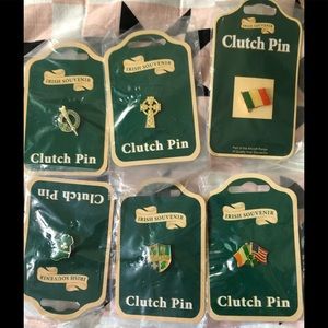 IRISH Clutch Pins Souvenirs Celtic Set ALL 6 Travel Pins designed in Ireland NEW